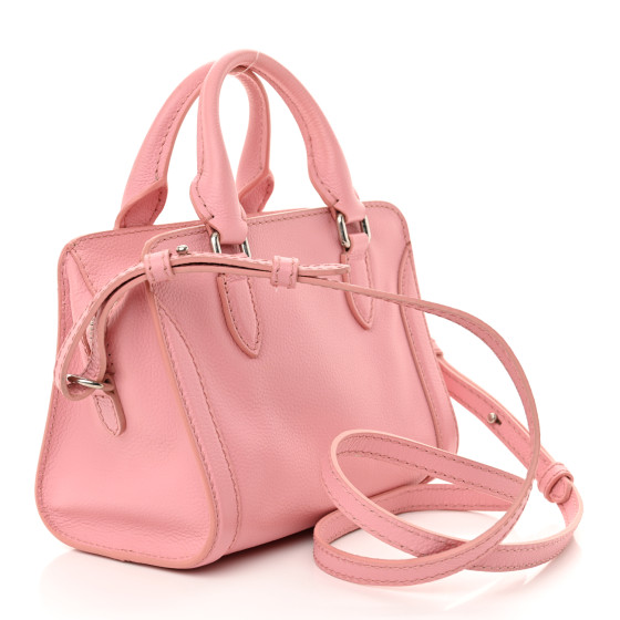ALEXANDER MCQUEEN Pebbled Calfskin Mini Skull Padlock Zip