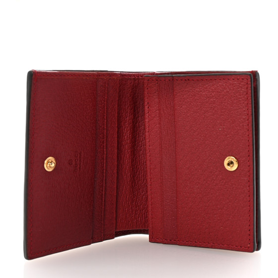 GUCCI GG Supreme Monogram Flora Web Ophidia Card Case Red