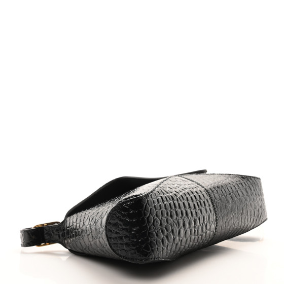 BALENCIAGA Shiny Super Supple Calfskin Crocodile Embossed