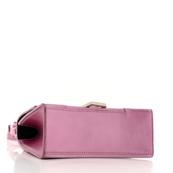 BALENCIAGA Metallic Shiny Calfskin Hourglass Top Handle Bag