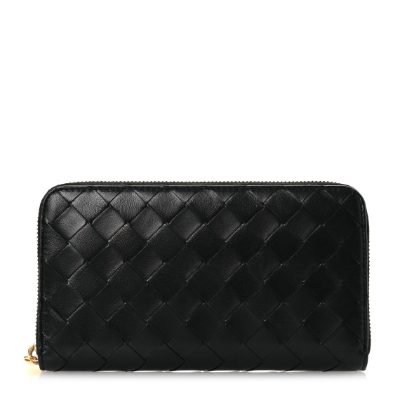 長財布 BOTTEGA VENETA ZIP-AROUND WALLET Bottega Veneta Zip Around Wallet Intrecciato Nero in