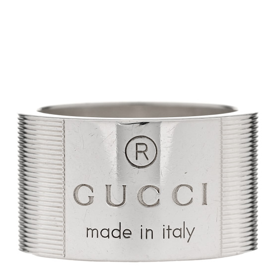 華やぎアイテム【GUCCI】Trademark Band Ring 12mm Gucci Trademark Band Ring 12mm Silver - Curated Menswear
