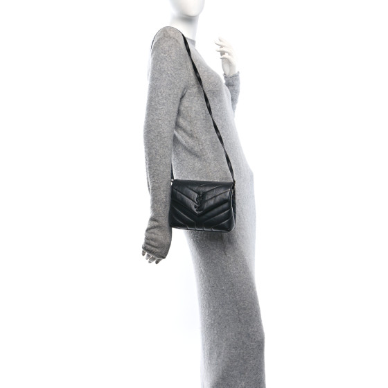 SAINT LAURENT Calfskin Y Quilted Monogram Monochrome Toy
