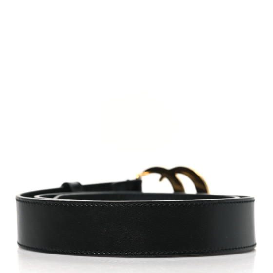 GUCCI ブラック ベルト ゴールドバックル サイズ　８０/３２ GUCCI Calfskin Double G 30mm Belt 80 32 Black 1681578