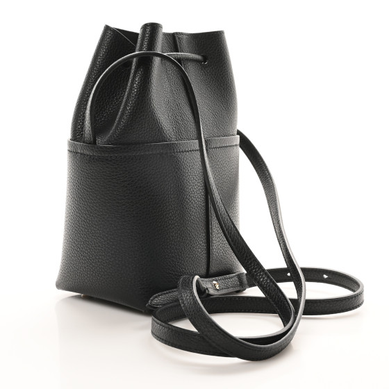SALVATORE FERRAGAMO Grained Calfskin Mini Gancino Bucket Bag