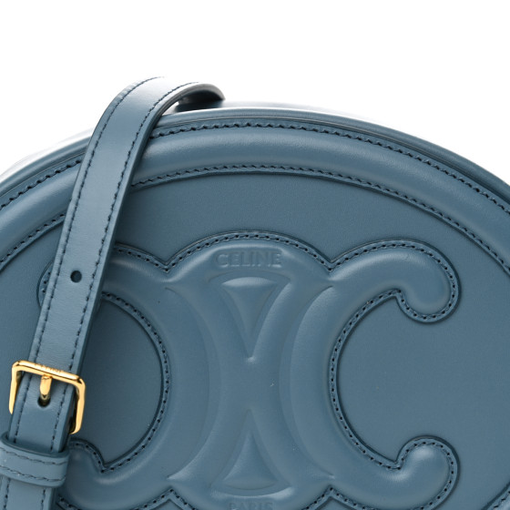 CELINE Smooth Calfskin Cuir Triomphe Oval Bag Denim 1682016