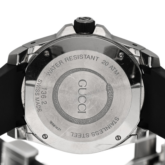 GUCCI Stainless Steel Rubber 45mm Dive Snake Quartz Watch