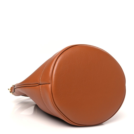 CELINE Calfskin Teen Clara Drawstring Bucket Bag Tan 1681920