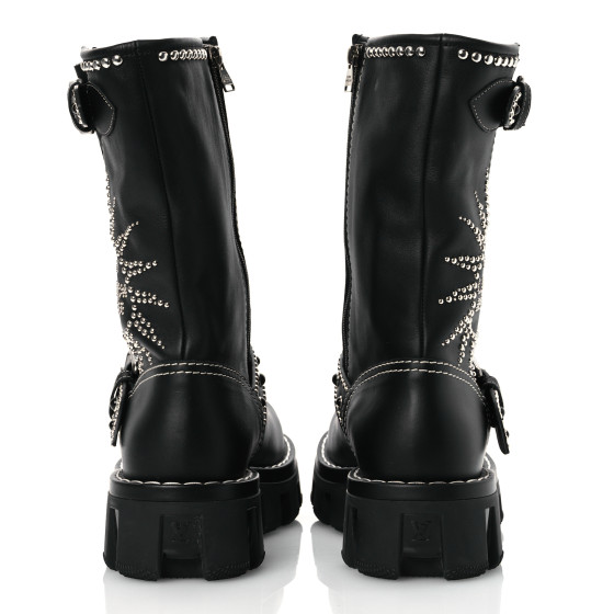 LOUIS VUITTON Calfskin Studded Mens Checker Mid Boot 8