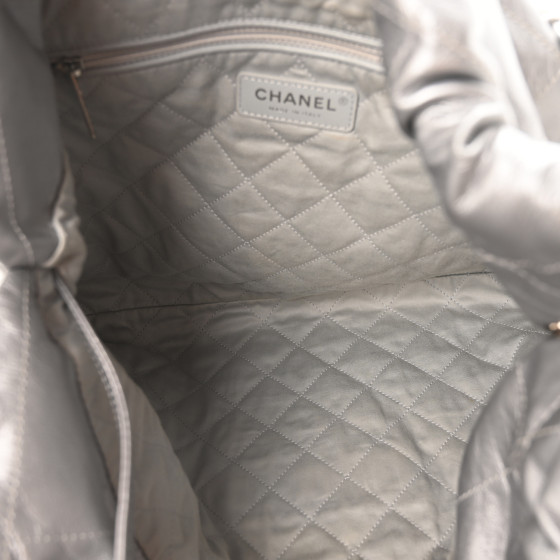 CHANEL Metallic Calfskin Quilted Chanel 22 Silver 1680987