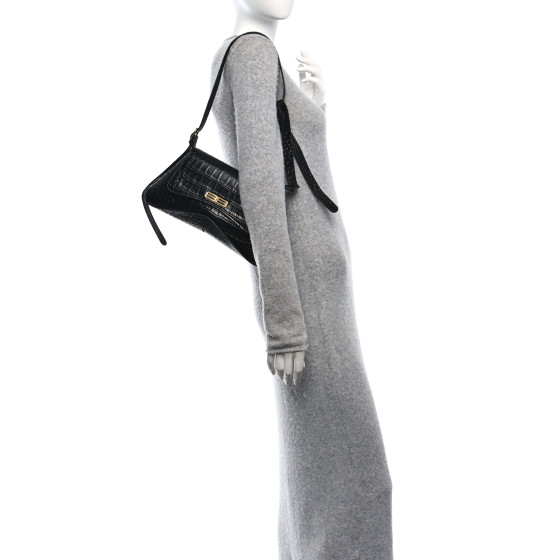 A7 バック BALENCIAGA Shiny Super Supple Calfskin Crocodile Embossed