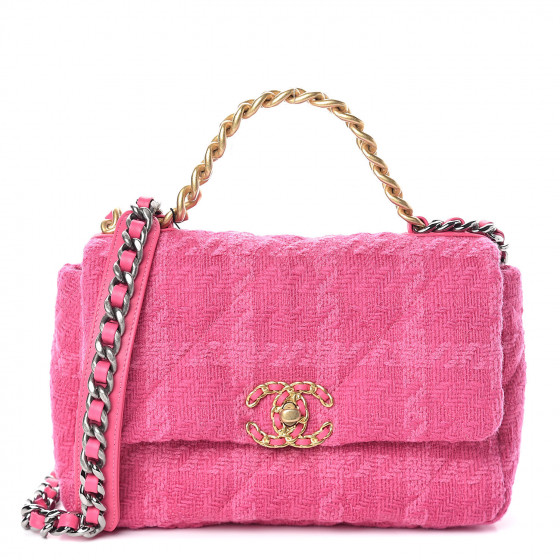 Chanel 19 tweed handbag Chanel Pink in Tweed - 34230311