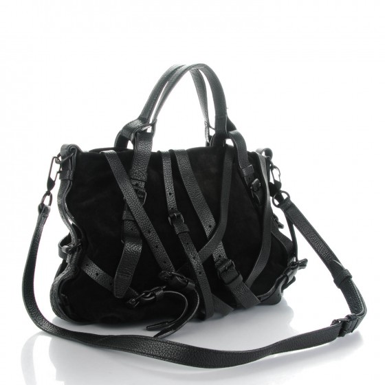 ALEXANDER WANG Suede Kirsten Satchel Black 147008 | FASHIONPHILE