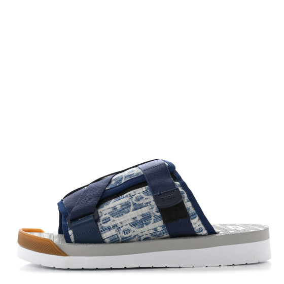 CHRISTIAN DIOR Oblique Denim Mens Alpha Sandals 40 Blue