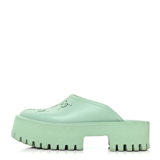 GUCCI Rubber GG Monogram Perforated Elea Platform 55mm Lug