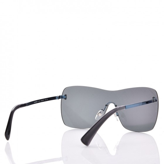 CHANEL Shield Runway Sunglasses 4215 Silver Blue Mirror