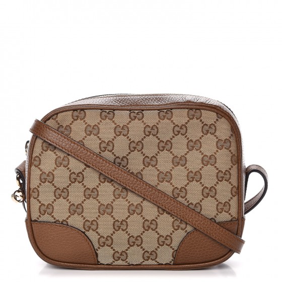 GUCCI Monogram Mini Bree Messenger Bag Beige Tabacco 324463 FASHIONPHILE
