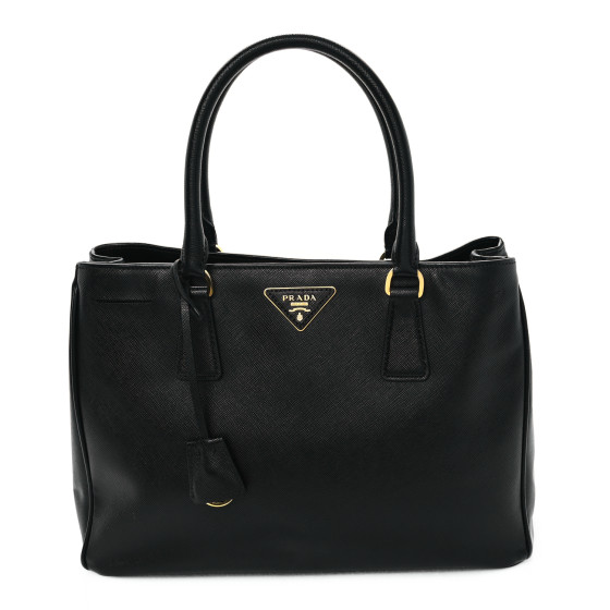 値下げPRADA SAFFIANOLUX PRADA Black Saffiano Lux Galleria Leather Medium Double Zip