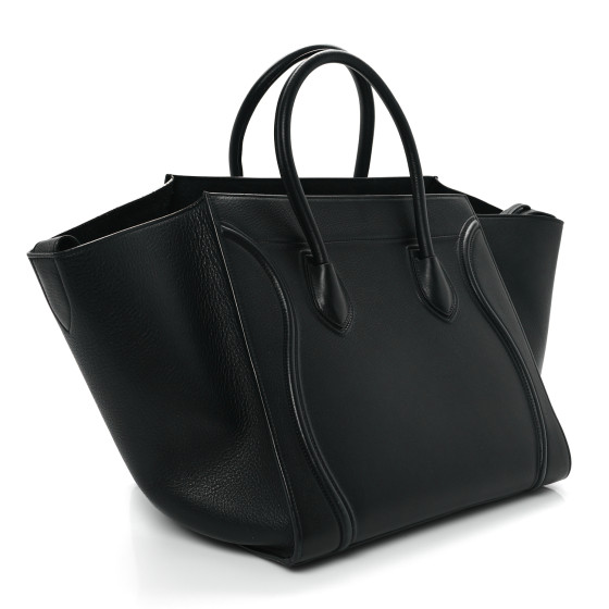 CELINE Grained Calfskin Medium Phantom Luggage Black