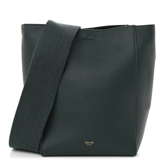 CELINE Soft Grained Calfskin Small Sangle Bucket Bag Amazone