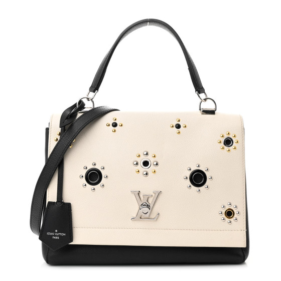 LOUIS VUITTON Calfskin Mechanical Flowers Lockme II Black
