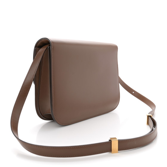 CELINE Smooth Calfskin Medium Classic Box Flap Bag Camel