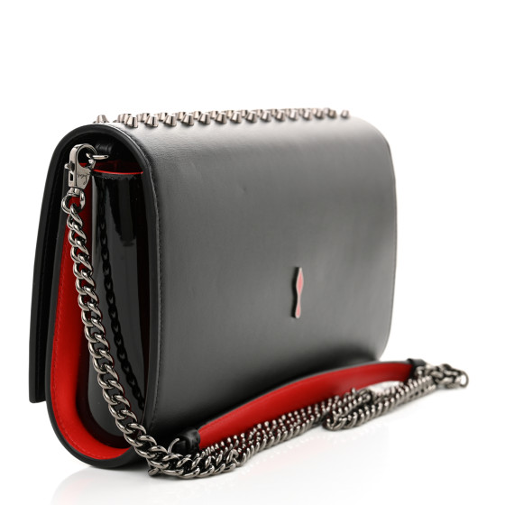 CHRISTIAN LOUBOUTIN Calfskin Spikes Paloma Clutch Black