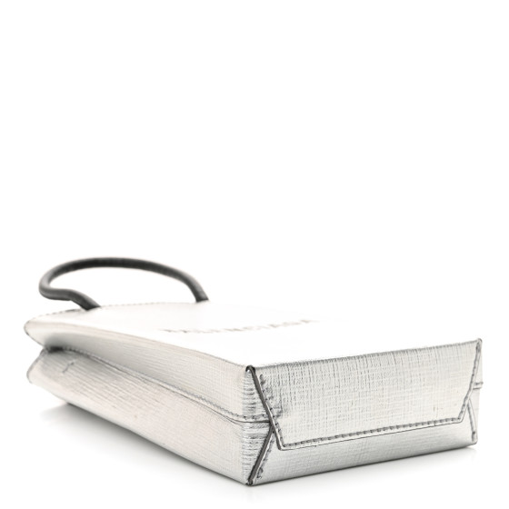 セール!!BALENCIAGA★713044 BALENCIAGA Metallic Textured Calfskin Logo Shopping Phone