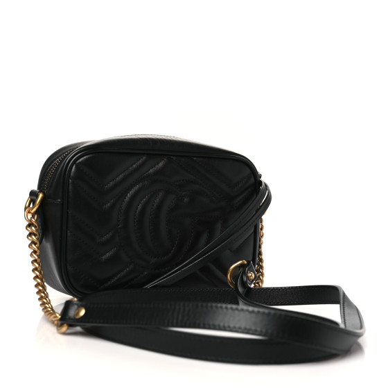 GIDEAL chain shoulder mini bag【black】 GUCCI Calfskin Matelasse Mini GG Marmont Chain Shoulder Bag