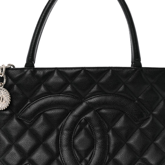 CHANEL Caviar Quilted Medallion Tote Black 1681772