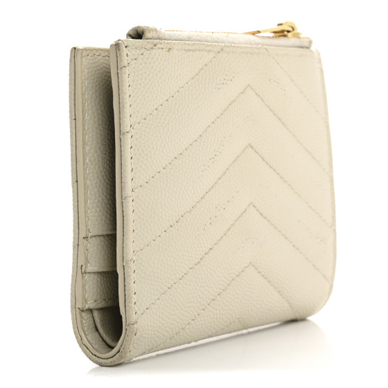 ☆人気☆【SAINT LAURENT】☆Monogram zipped card holde.r☆ SAINT LAURENT Grain De Poudre Matelasse Chevron Monogram