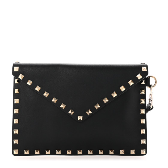 VALENTINO GARAVANI Vitello Medium Rockstud Envelope Flat
