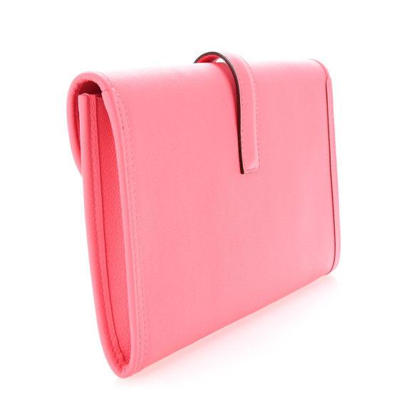HERMES Evercolor Jige Elan 29 Clutch Rose Azalee 1668653
