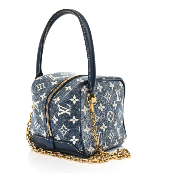 LOUIS VUITTON Monogram Jacquard Denim Square Bag Bleu