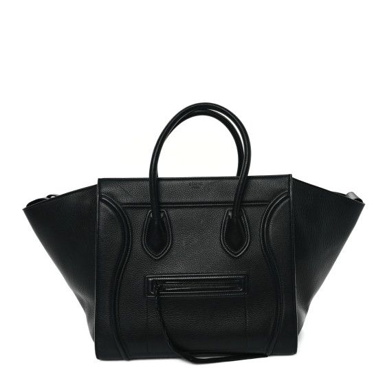 CELINE Grained Calfskin Medium Phantom Luggage Black