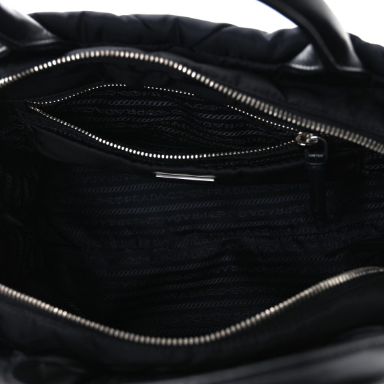 PRADA Re-Nylon Nappa Triangle Quilted Padded Small Double
