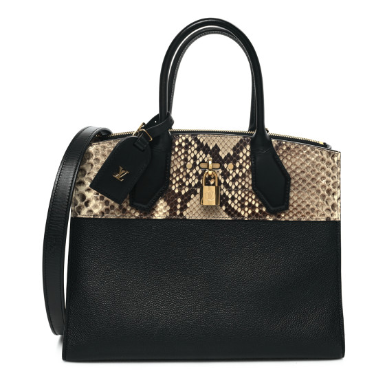 【希少】 LOUIS VUITTON Taurillon Leather City Steamer MM LOUIS VUITTON Taurillon City Steamer MM Black Beige 1682301