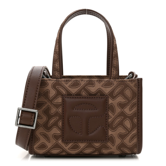 TELFAR Monogram Jacquard Small Shopping Bag Chocolate