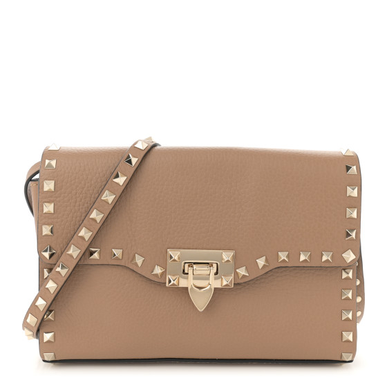 VALENTINO GARAVANI Pebbled Calfskin Medium Rockstud Flip