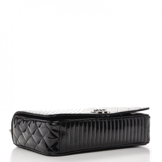 CHANEL Patent Quilted Medium Coco Boy Flap Black 237565