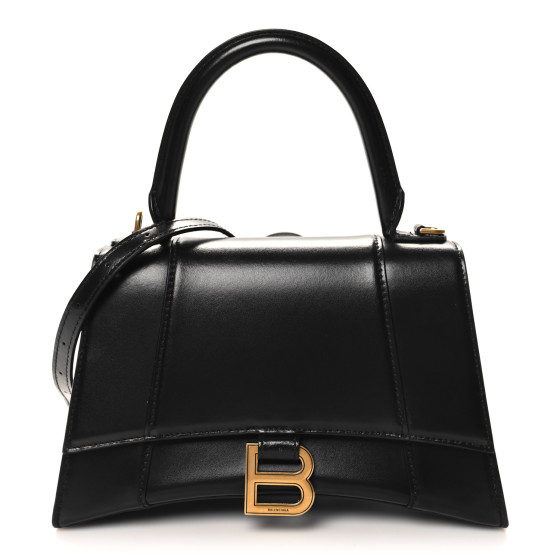 ショルダーバッグ・ポシェット BALENCIAGA HOURGLASS HANDBAG SMALL BEIGE SHINY BOX CALFSKIN BALENCIAGA Shiny Box Calfskin Small Hourglass Top Handle Bag