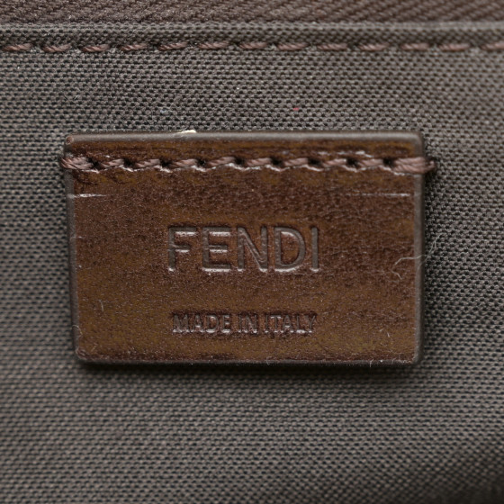 FENDI Canvas Vitello King FF Embroidered Medium Flat