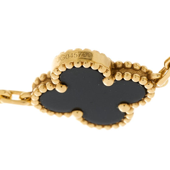 Van Cleef & Arpels ALHAMBRA 18K ブレスレット【ランク:A】 VAN CLEEF & ARPELS 18K Yellow Gold Black Onyx 5 Motifs