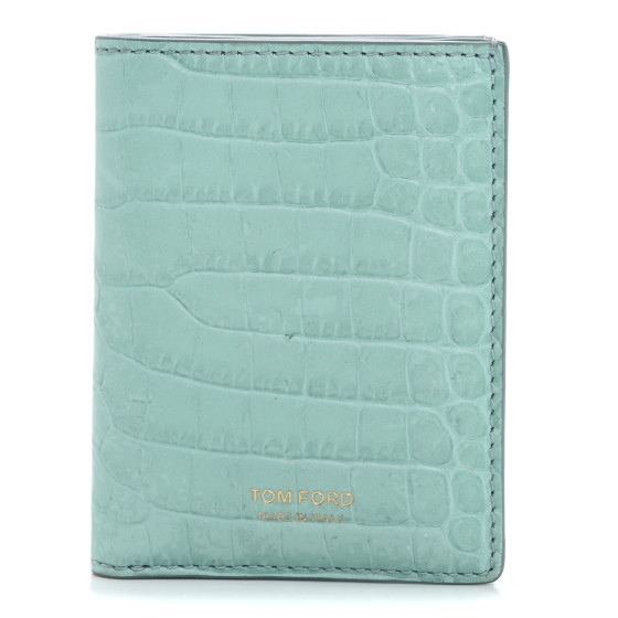 財布・小物その他 Tom Ford Calfskin Card Holder With Smooth Finish TOM FORD Calfskin Crocodile Embossed Bi-Fold Card Case