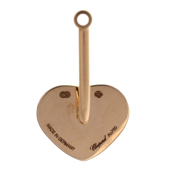 ハートゴールド CHOPARD 18K Rose Gold Diamond Happy Hearts Earrings Red