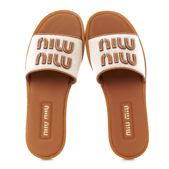 サンダル・ミュール MIU MIU LOGO RUCHES SANDALS 0400022953542_BROWN?wid=600&