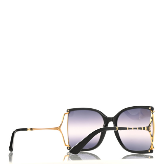 Gucci サングラス メガネ ブラック・ゴールド GG0592S 001 GUCCI Square Metal Glasses GG0592S Black 1146887 | FASHIONPHILE