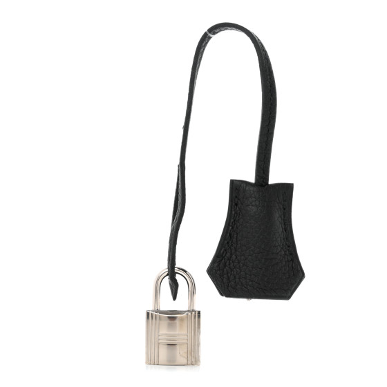 旧Lycee 旧リセ　クロシェット　Clochette HERMES Togo Lock and Key Clochette Set Black 1217236