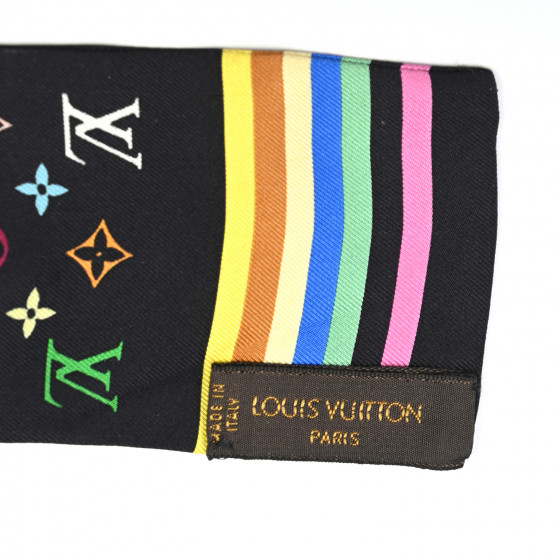 ルイビィトン LOUIS VUITTON Silk Monogram Multicolor Bandeau Black 864728