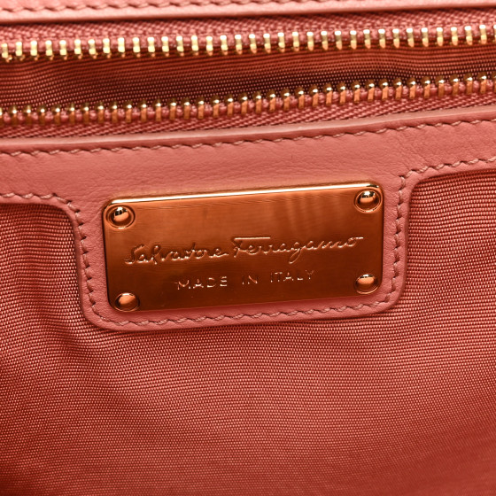 SALVATORE FERRAGAMO Patent Ginny Vara Bow Shoulder Bag